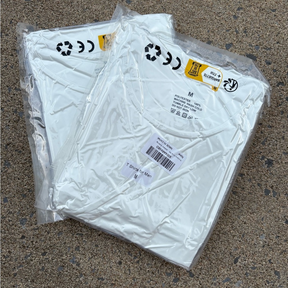 Men's White workout T-Shirts-NEW